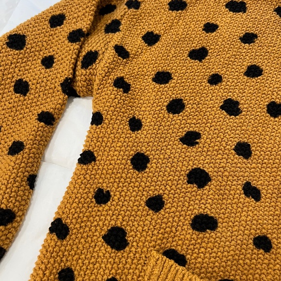 NWT Madewell Hillview Fall Cardigan Sweater Painted Spots Egyptian Gold Medium - Picture 4 of 5